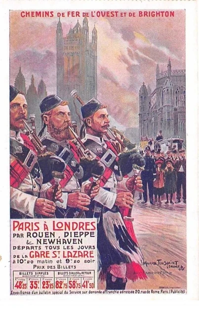 Publicité - n°60561 - Chemin de Fer de l'Ouest et de Brighton - Paris à Lond
