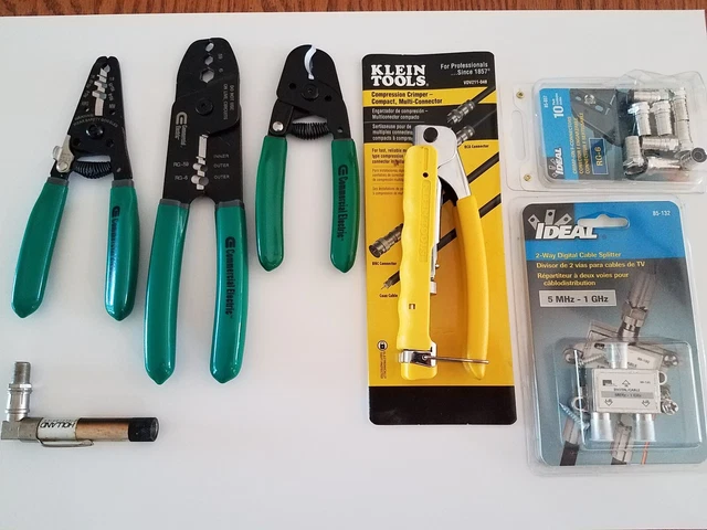 Klein Tools, Commercial Electric, Compression Crimper, Cutter, Tester Lot.
