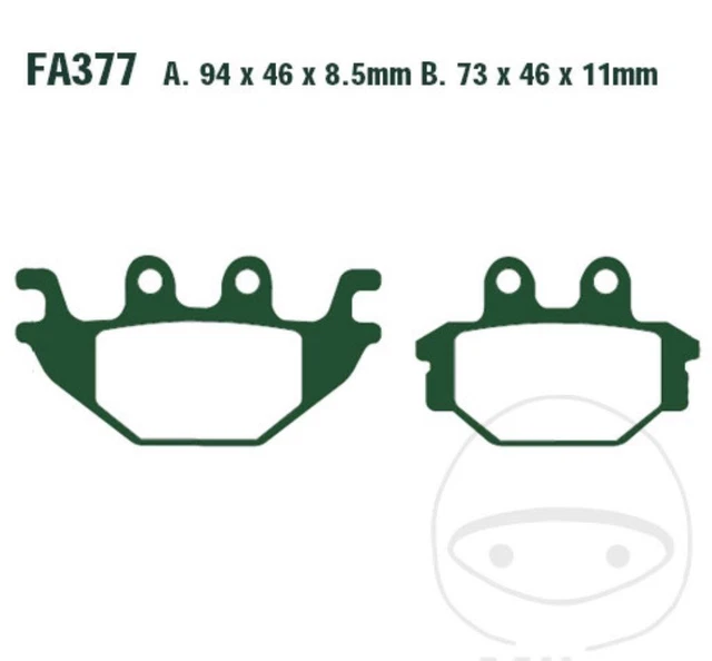 Plaquette de Freins FA377R pour Kymco Kxr MXU Maxxer Uxv Sport Onroad Offroad I
