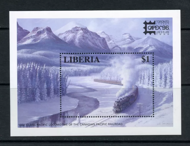 S180  Liberia 1996  trains Canadian Pacific  CAPEX   sheet   MNH