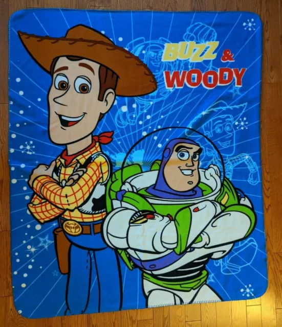 Disney Pixar Toy Story 3 Plush Fleece Throw Blanket Buzz Woody 51” X 59”