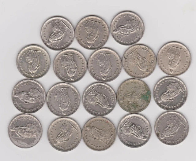 lot 18 pieces 1/2 fr Suisse nickel