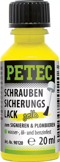 Petec Schraubensicherungslack Schraubenlack Gelb 20ml