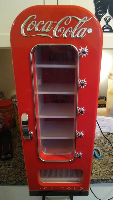 Retro Coca Cola Vending Fridge 10 Can Machine Mini Soda Refrigerator Coke Cooler