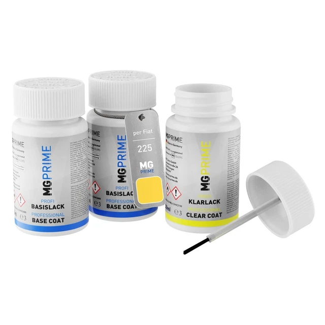 Vernice per auto Kit stilo di ritocco per Fiat 225 Giallo Race 3 x 50ml