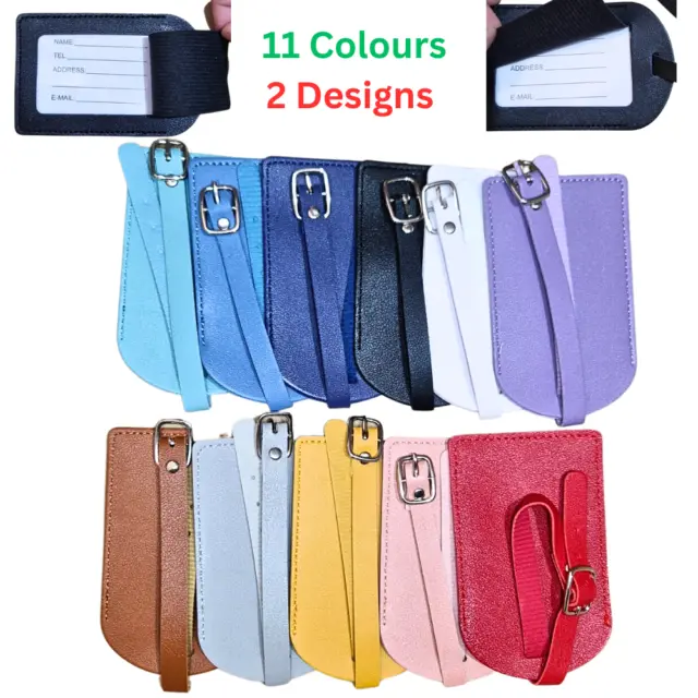 Leather Luggage Tags Suitcase Id Card Name Label Baggage Address Travel Holiday