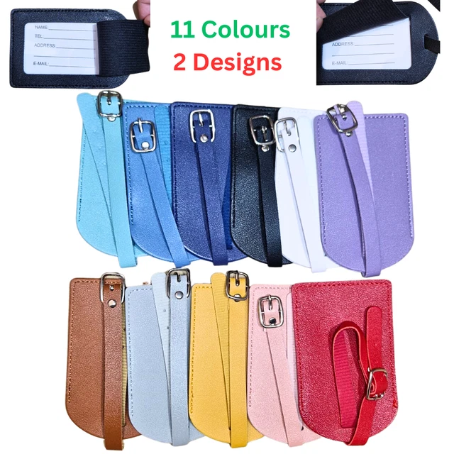 Leather Luggage Tags Suitcase Id Card Name Label Baggage Address Travel Holiday