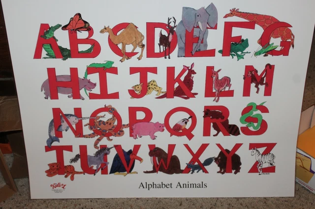 KID'S #1 ALPHABET Animals A-Z Kids Educational Classroom Large Poster ...