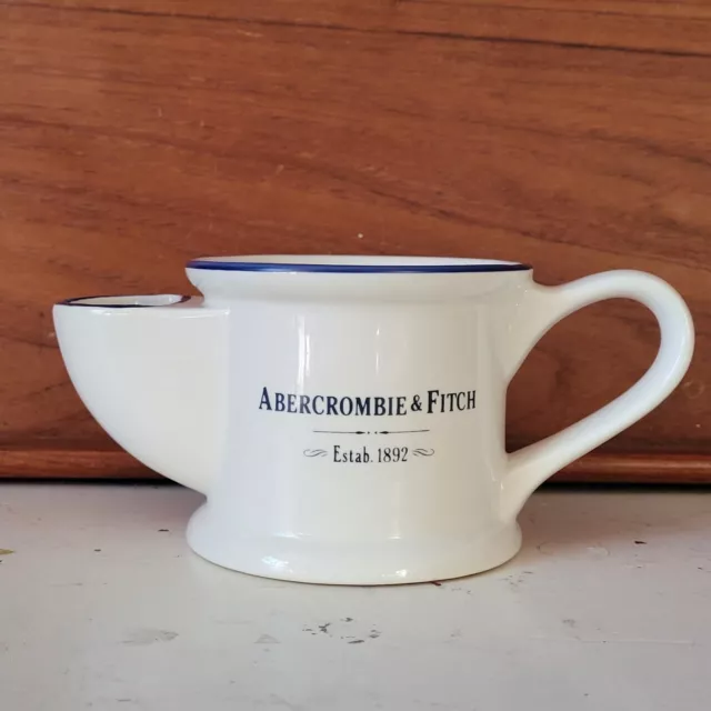 Abercrombie & Fitch Prinknash Pottery Shaving Mug W/ Brush Holder England Blue