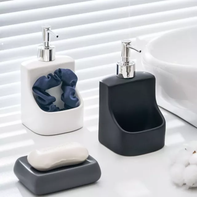 Ceramic Ceramic Soap Dispenser 2in1 Hand Pump Bottle with Sponge Holder  Hotels