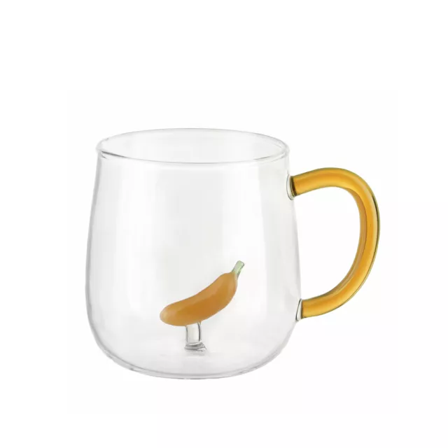 KASANOVA Mug in vetro borosilicato 380 ml banana giallo Tavola,Tè e caffè