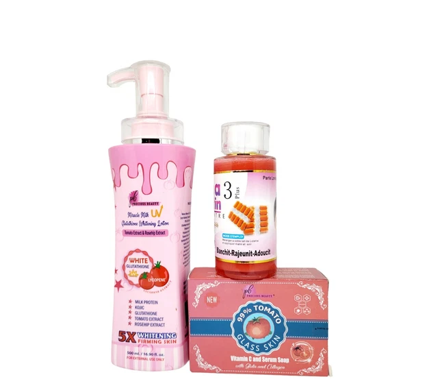 Kit 5 Soins éclaircissants Miracle White à La Glutathion Et Kojic - Action Blanchissante Intense