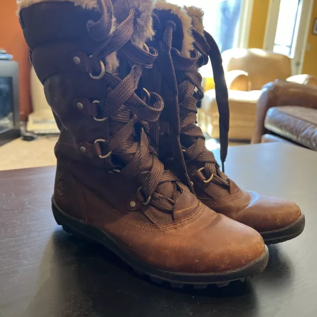 Pre Owned Timberland Mount Hope Womens 7.5 Snow Boots Waterproof Cordura 8710R