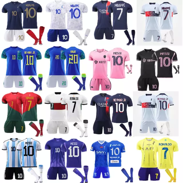 23-24 UK Adults Kids Kits Training Suits Short Shirt+Shorts+Sock Sports Sets
