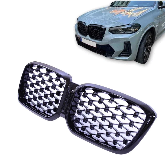 Calandre Avant Maille Réniforme Pour BMW X4 X3 - Grille Noir Style Vertical - Modèles 2018-2021