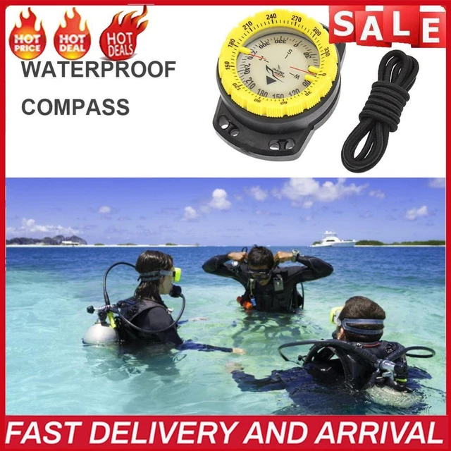 Outdoor-Camping-Kompass, wasserdicht, leuchtend, Unterwasseruhr (gelb)