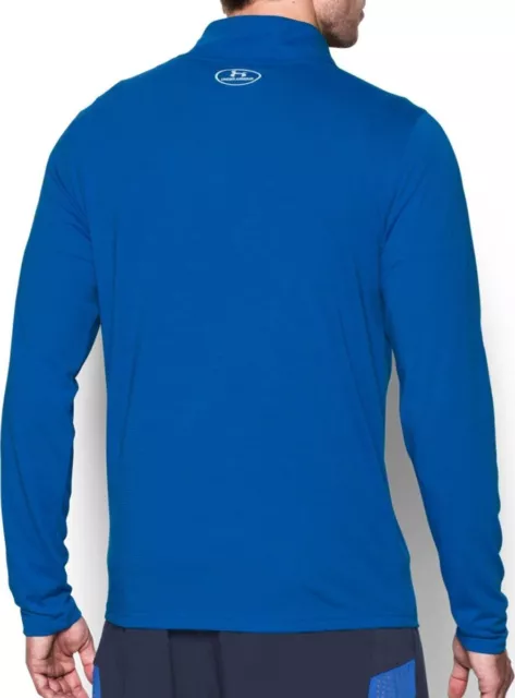 Chemise Homme Under Armour Streaker Running 1/4 Zip Bleu #1271851-Neuf Avec Étiquettes 3