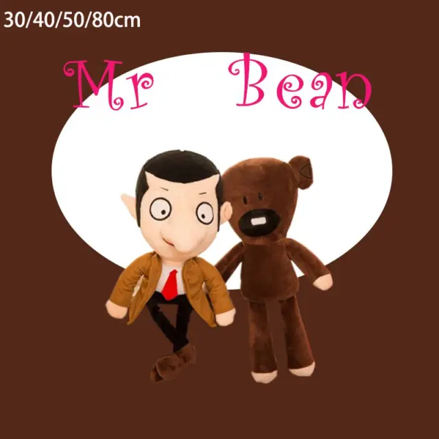 23cm Mr Bean Teddy Bear Animal Stuffed Plush Toy Soft Cartoon Brown Figure  Doll