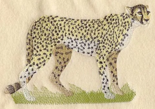 Embroidered Ladies T-Shirt - Cheetah M2104 Sizes S - XXL