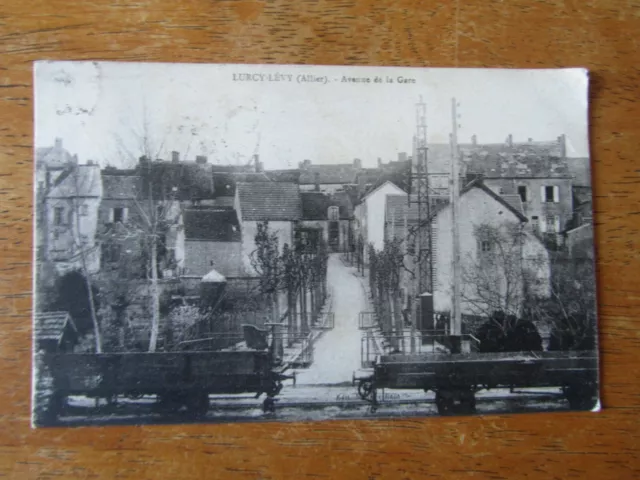 03 Allier Cpa Lurcy Levy Avenue De La Gare