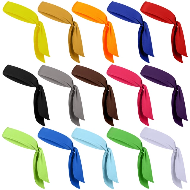 15 Pcs Karate Kid Headband Sweat Absorbent Sports Bandana Sweat Headband Yoga
