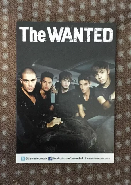 The Wanted (Full Band) Promo Postcard For Debut Album With Printed Signature