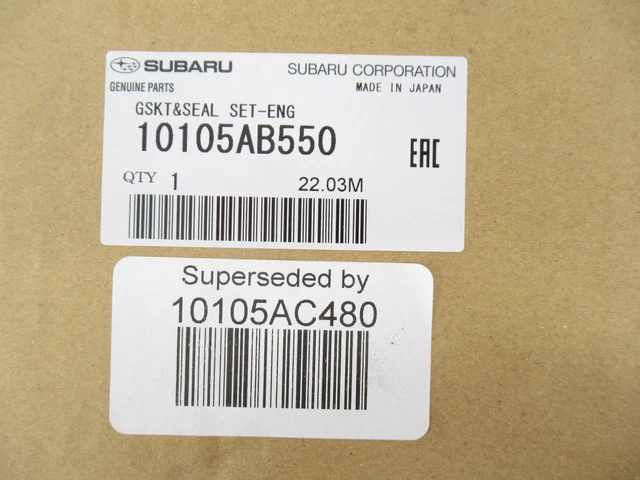 Genuine OEM Subaru 10105AC480 Engine Gasket and Seal Set Genuine OEM Subaru 10105AC480 Engine Gasket and Seal Set