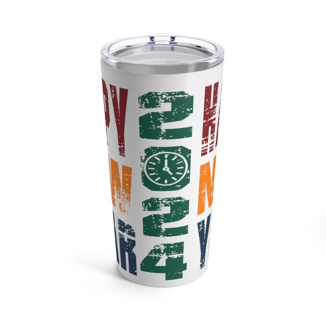 HAPPY NEW YEAR 2024 Tumbler 20oz, NYE gift, New Years Eve Party Favor
