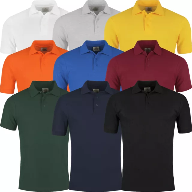 Mens Polo Shirts Short Sleeve Pique Regular Fit Premium Work Casual Plain Top