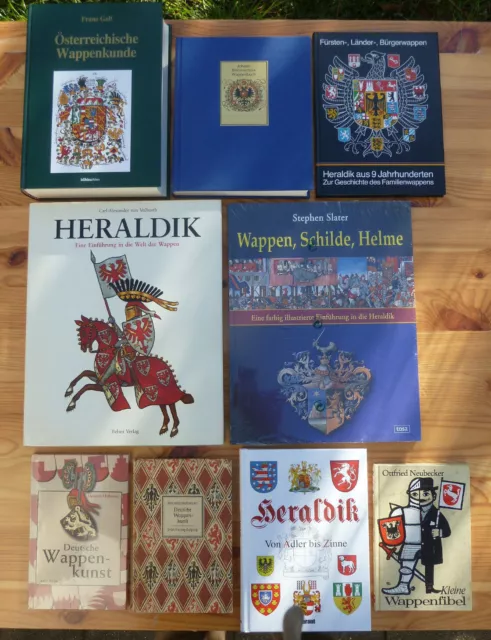 Heraldik, Wappen, Wappenkunst: versch. Titel, 1942-2009, HC, sehr gut/neuw./ovp