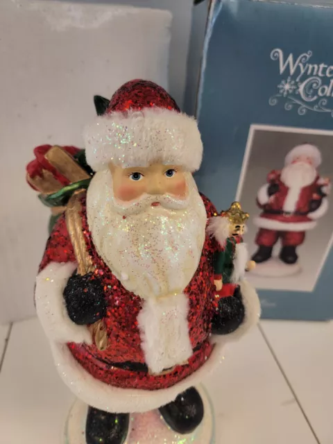 Kurt S.Adler Winterclaus Collection Santa 11.5" Red/White Suit Glitter With Box 2