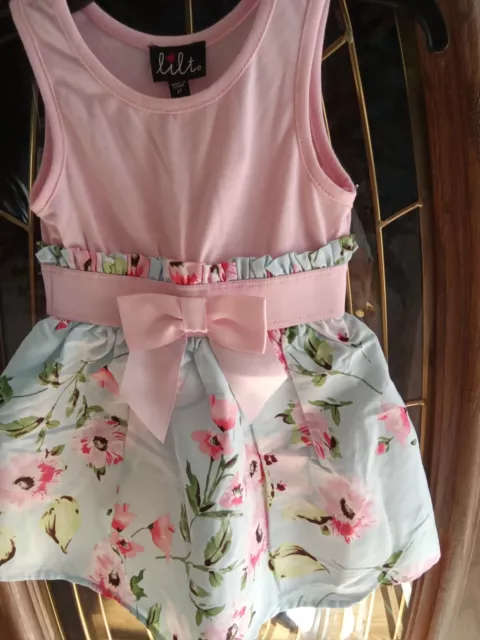 New Toddler Girl Size 2T Beautiful Pink Floral Dress From Lilt