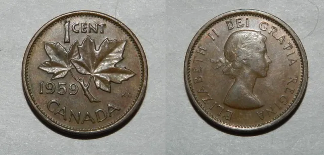 Canada 1 Cent 1959 -  Vf+