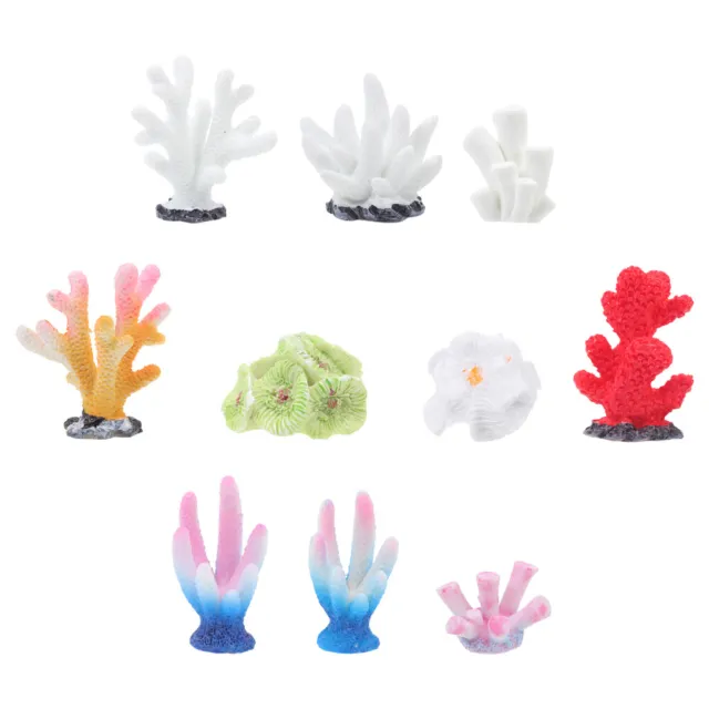 10 Pcs Resin Simulation Coral Animal Toys Playset Ocean Decor