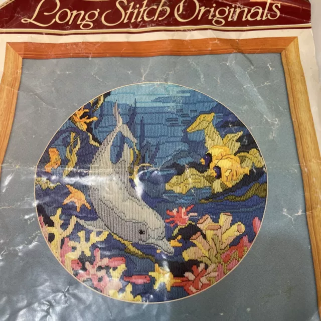 Semco Long Stitch Originals Dolphins Kit ‘Friends Of The Sea’ Partly Completed