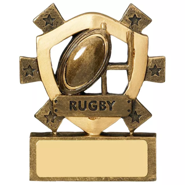 Rugby Trophée Mini Bouclier École Budget Sport Équipe Récompense Gratuit Gravure