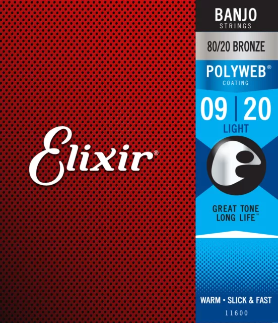 Elixir 11600 Polyweb Banjo Strings Light 9-20