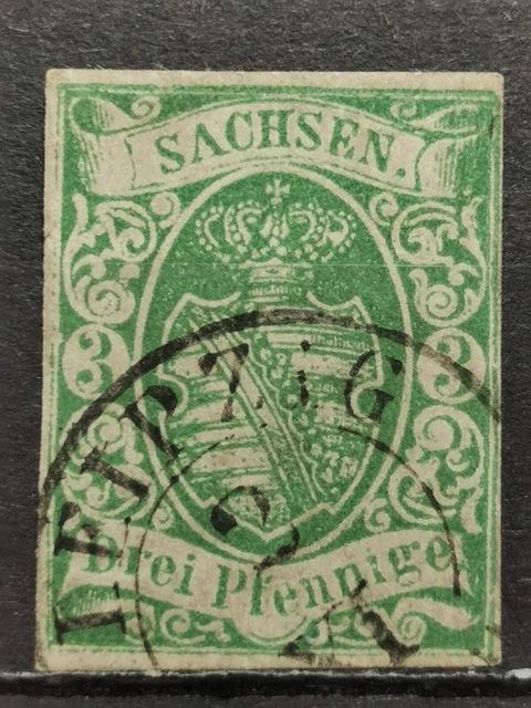Sachsen Mi-Nr. 2 ll b KW 160€ Gute Erhaltung Signiert Richter