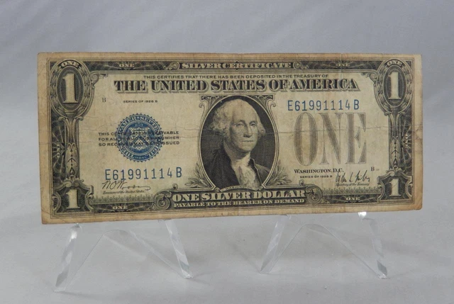 Series 1928 B $1 One Dollar Silver Certificate Funny Money Note 1928B P0523