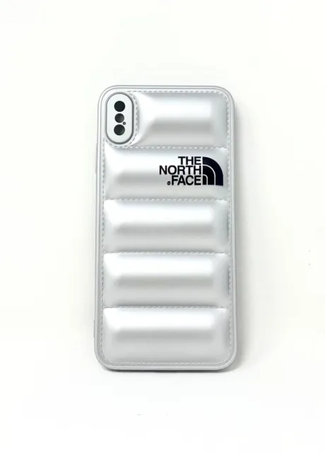 Cover Iphone Xs Max "The North Face" Puffer Piumino Silver Silicone Case