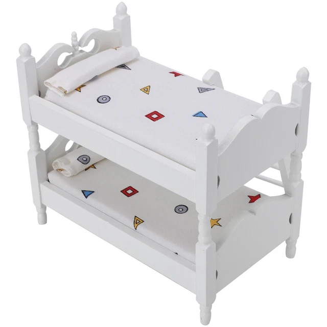 DYNWAVE 1/6 Scale Dollhouse Double Bed Dollhouse Decoration