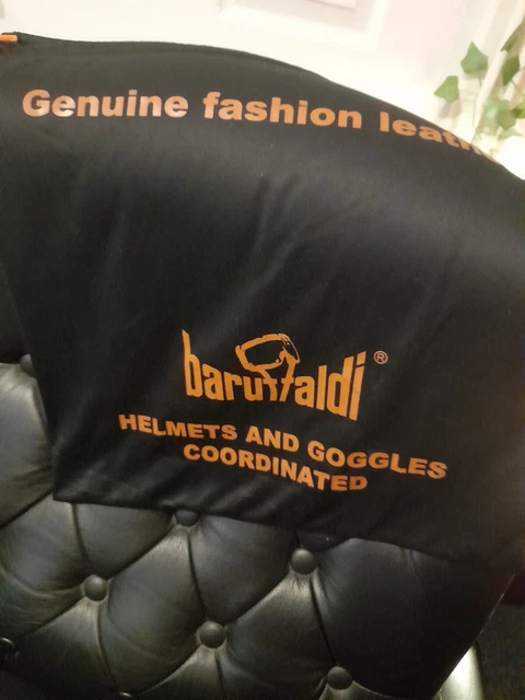 Baruffaldi Crashhelmtasche Weiche Kordelzugbrille Cafe Racer Zar Schwarz Orange