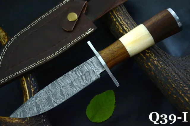 10.4" OAL Custom Hand Forged Damascus Steel Hunting Knife Handmade (Q39-I)