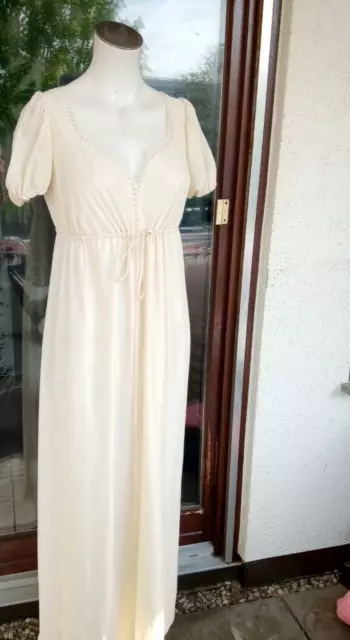Vintage Nylon Nachtkleid creme, Transparent Gr. M