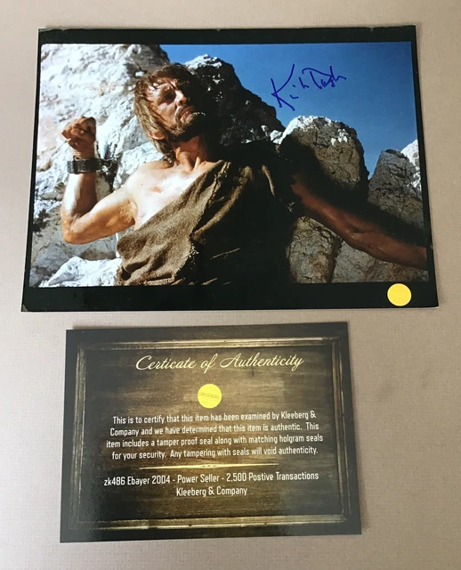 Kirk Douglas Autograph Actor 8x10  Signed Photo COA Shackles On Wrist Nice
