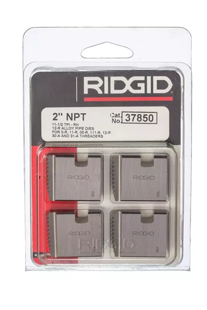 Ridgid 37850 12-R 2" NPT Alloy Right Hand Pipe Threading Dies