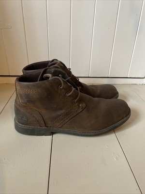 Men's Cat Caterpillar in Pelle di Nabuk Stivali in Pelle Scamosciata Marrone-Taglia 7 UK-in buonissima condizione. 