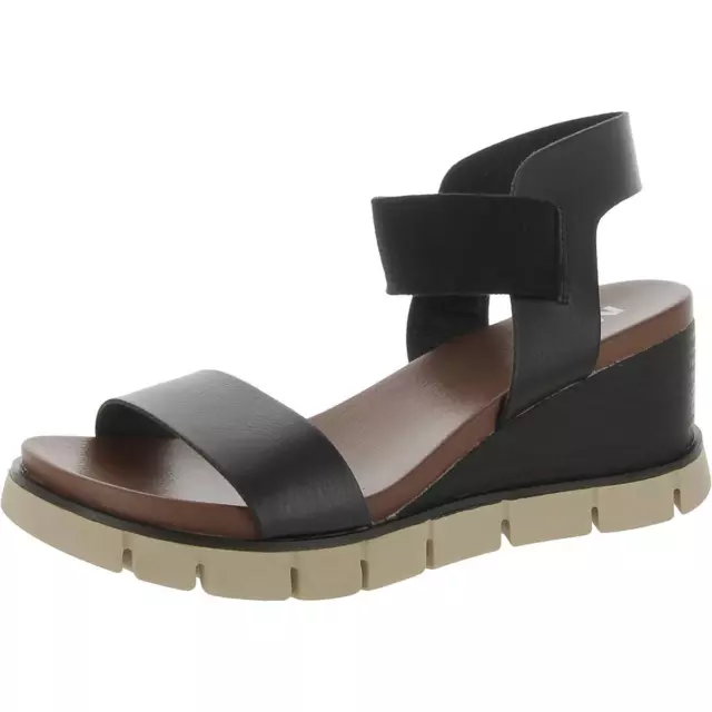 Mia Womens Adley Black Platform Wedge Sandals Shoes 8.5 Medium (B,M) BHFO 6042