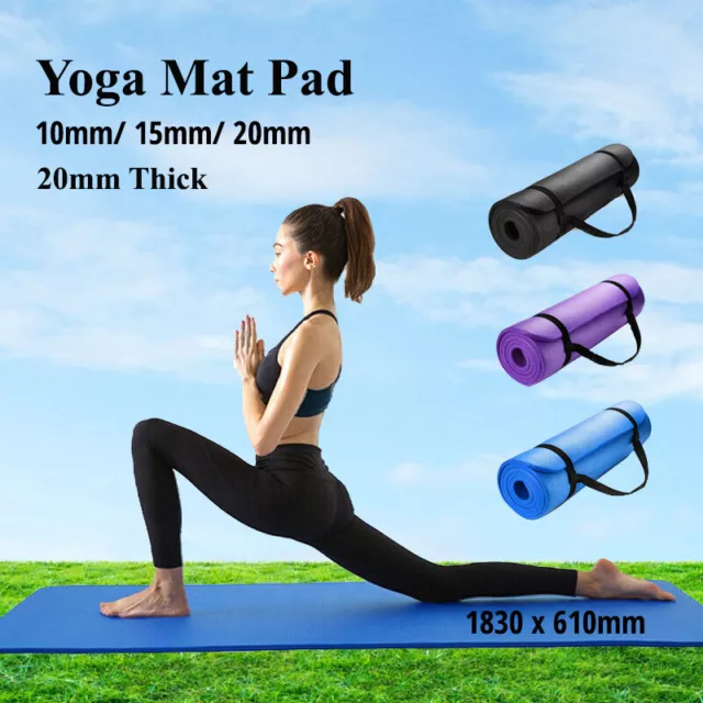 Thick Yoga Mat Pad NBR Nonslip Exercise Fitness Pilate Gym Durable 10/15/20MM AU