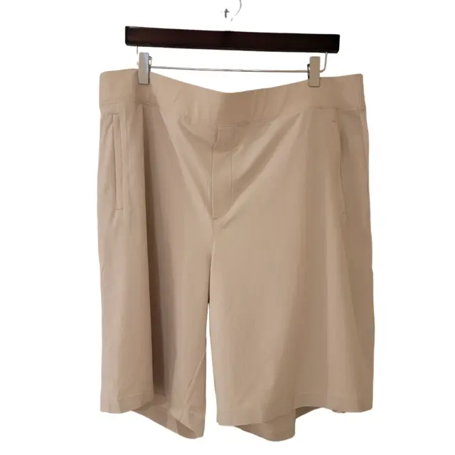 Atheleta Shorts Size 20 Womens Brooklyn Bermuda Khaki Tan Elastic Waist Pockets